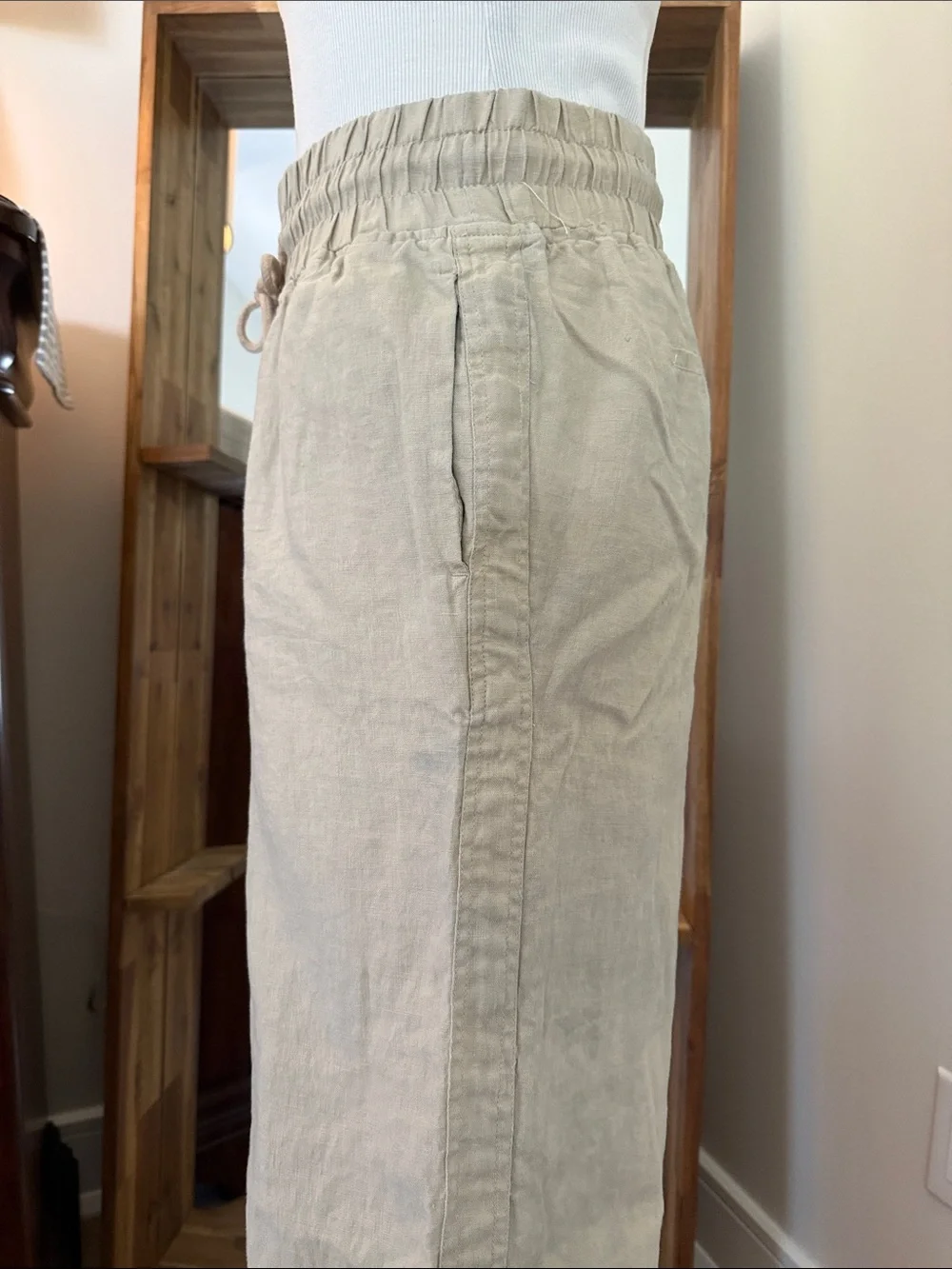 Quince Wide-Leg Drawstring Linen-Blend Pants - Beige
